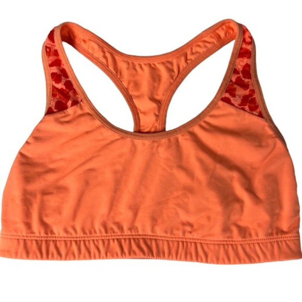 PINK Victoria’s Secret Orange Lace Yoga Racerback Bra Size S